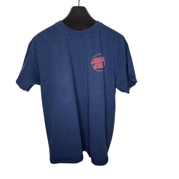 Vintage 90s Santa Cruz Skater Tshirt Mens XL Blue Short Sleeve Crew Neck - Picture 2 of 7